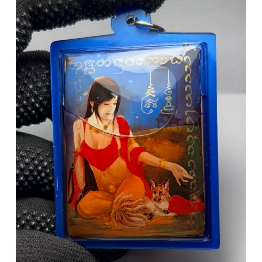 Liontin Sembahyang Dewi 9 Tail Fox Biru