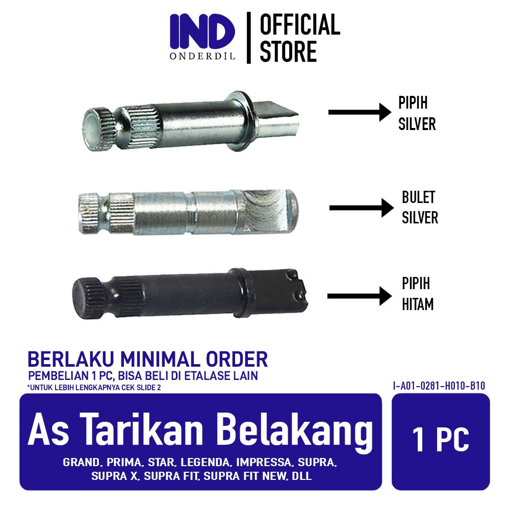 GROSIR IND Onderdil As Tarikan Belakang C70 & C700 & C800 & Astrea 800 & Grand & Prima & Star & Lege