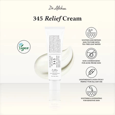 Dr.Althea 345 Relief Cream 50ml - Vegan, Melembapkan, dan Menenangkan Kulit