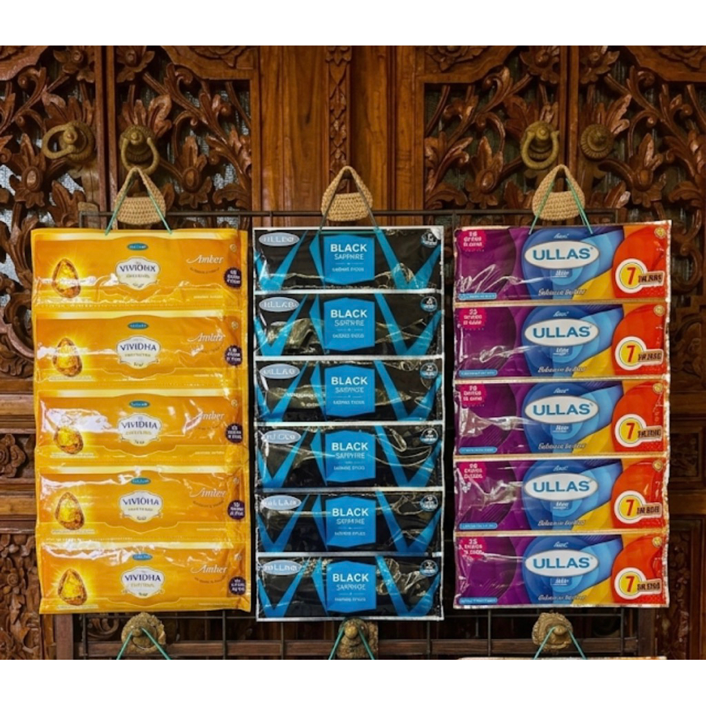 Dupa Ullas Import India Aroma Amber, Black Sappier, 7 in 1, 1 Bungkus 35 Stick