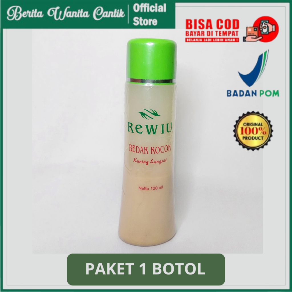 Bedak Kocok Rewiu 120ml Bedak Wajah Praktis Pakai Tahan Lama Kontrol Minyak (1 PCS)