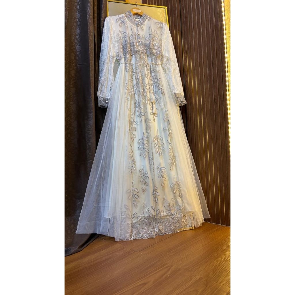 Agassi - Gamis Outer Brukat / Outer teripsah / 1 set lengkap