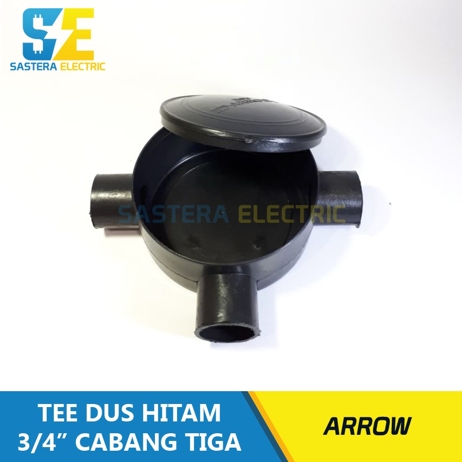Tee Dus Hitam 3/4" inch Arrow / Tee Dus 3/4" Cabang 3 / T Dus 3/4" / Tee Dus Listrik 3 Cabang 3/4 in