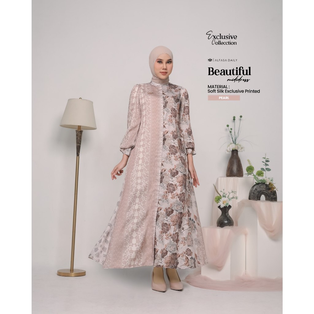 GAMIS WANITA KEKINIAN BEAUTIFUL MIDI DRESS - Alfasa Daily