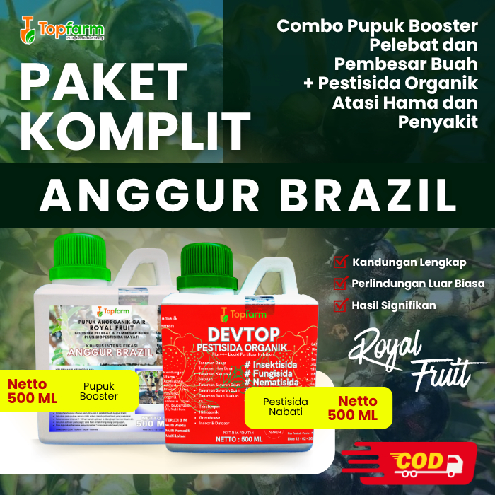 Pupuk & Pestisida Organik Untuk Tanaman Anggur Brazil 500Ml / Pupuk Anggur Brazil Agar Cepat Berbuah