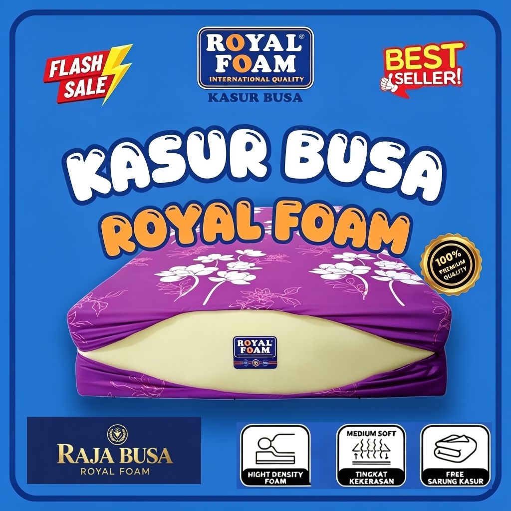 Kasur Busa Royal Foam D16 | Tebal 10 15 20 25 30 cm | Ukuran 90x200 100x200 120x200 140x200 160x200 