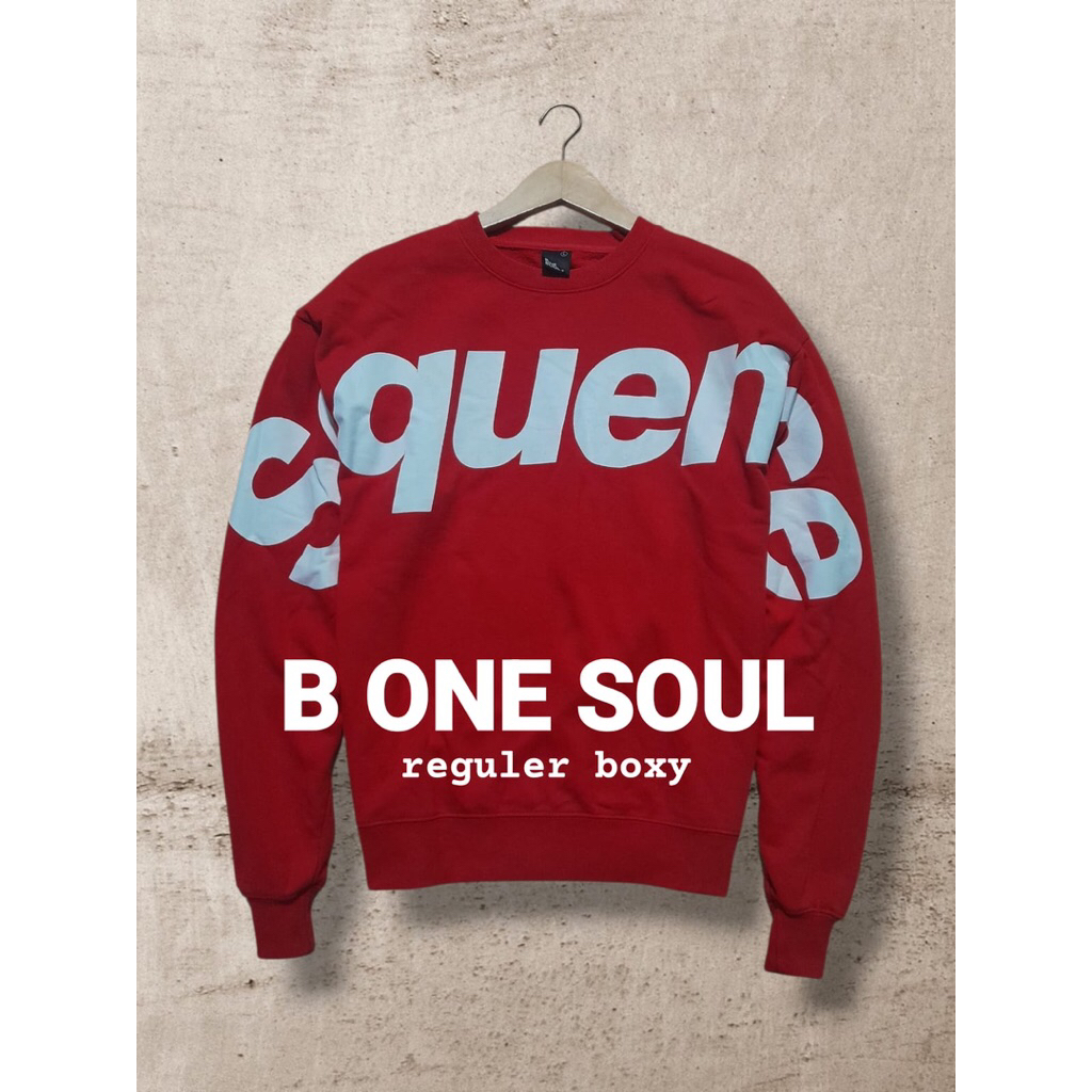 B One Soul sweat shirt keren papan atas bahan tebal warna pekat second preloved