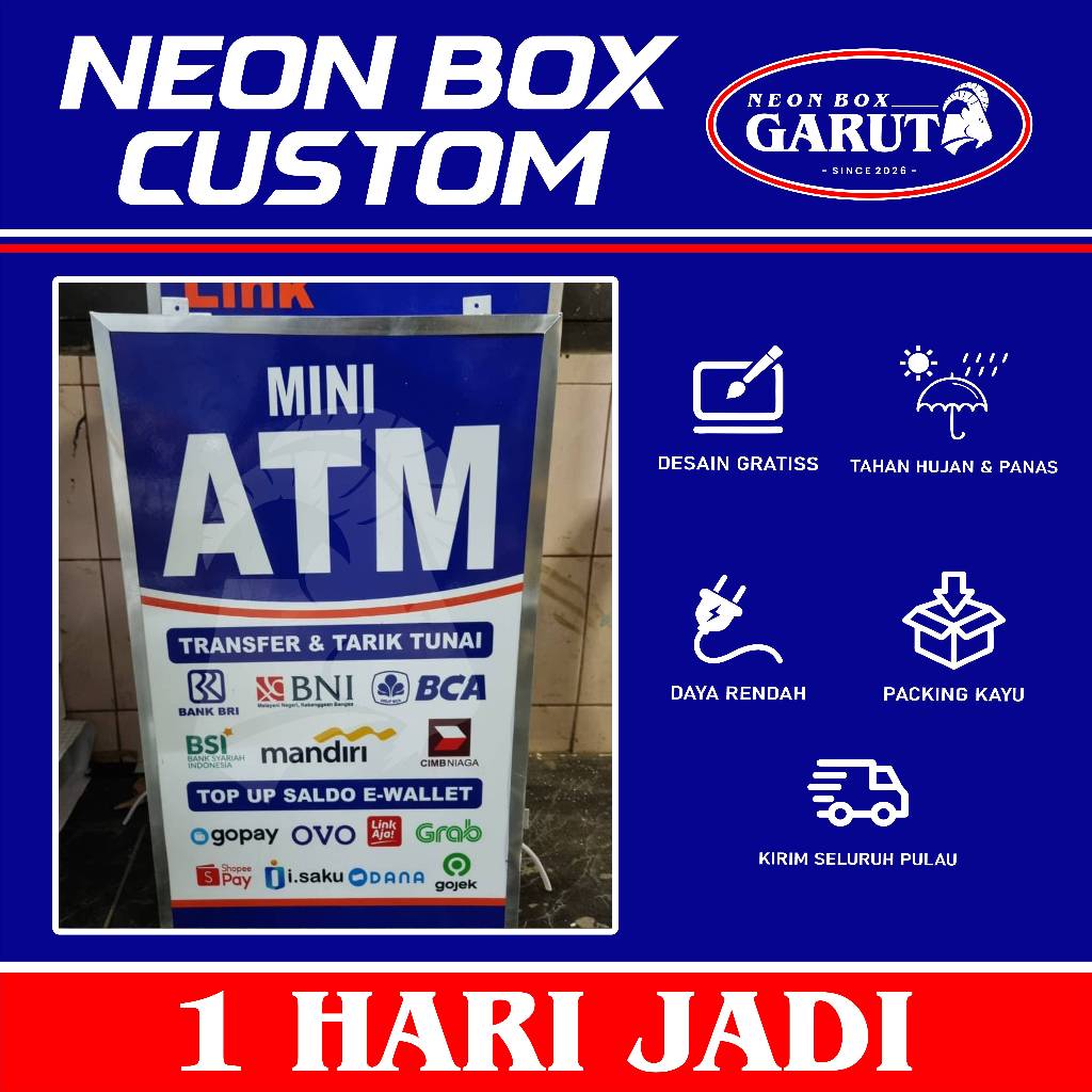 NEONBOX AKRILIK UKURAN 100X50 TERLARIS