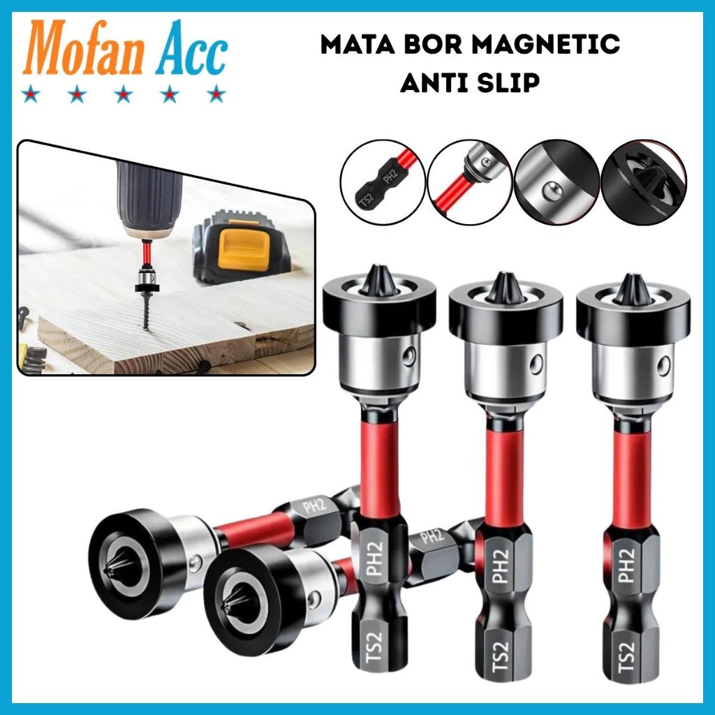 Mata Bor Magnet / Drill Bit Cross Screwdriver Magnetic Obeng Anti Slip Adjustable