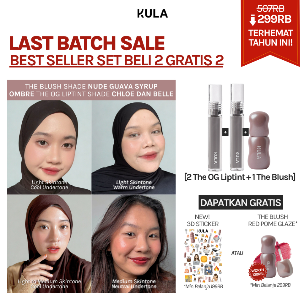 [HARGA TERHEMAT] KULA - BELI 2 GRATIS 2 (1 THE OG LIPTINT CHLOE + 1 THE OG LIPTINT BELLE + 1 THE BLU