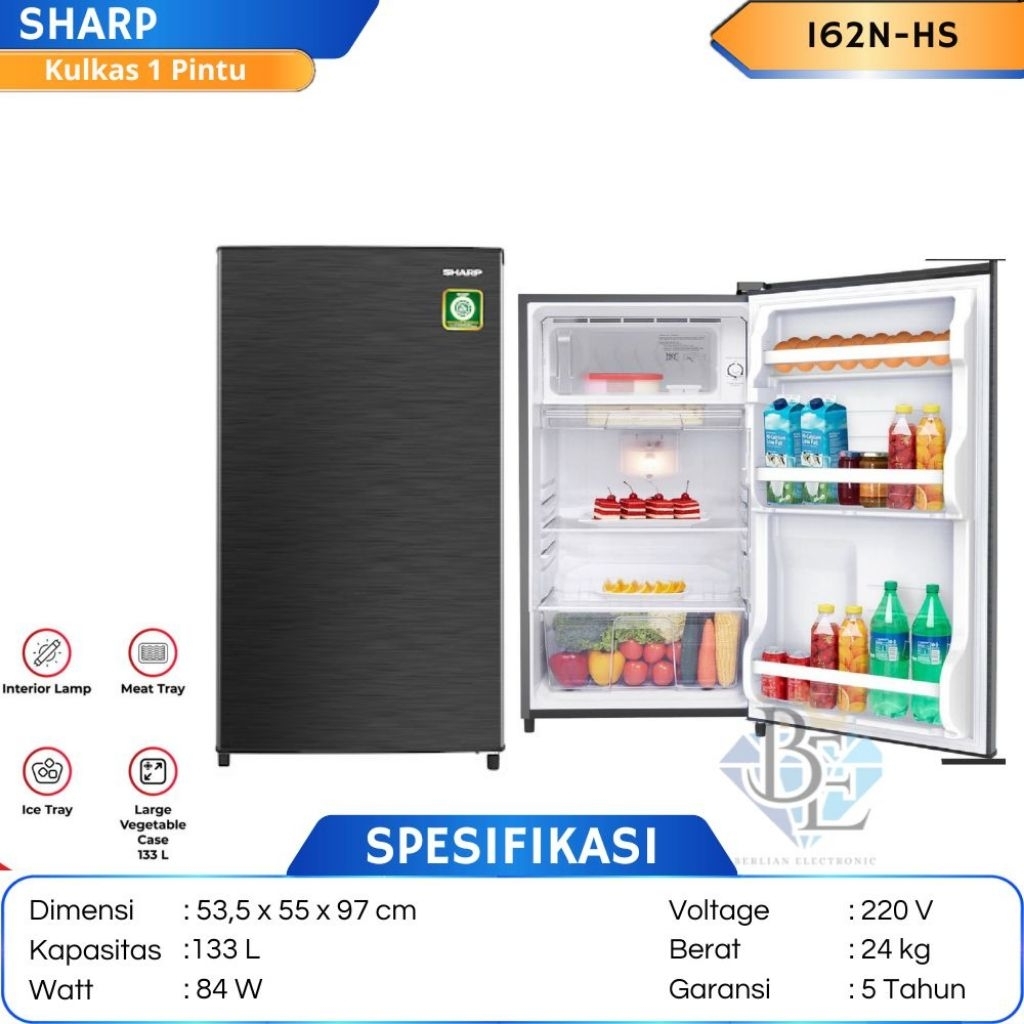 SHARP SJ-N162N-HS Kulkas 1 Pintu SHARP 133 liter
