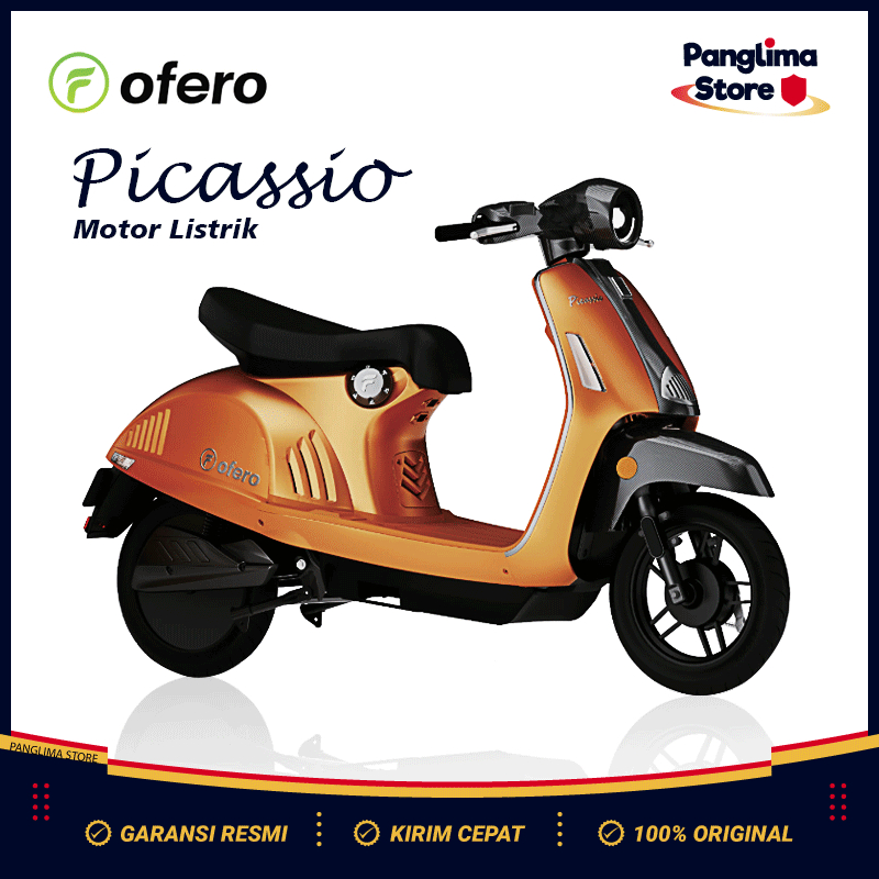 Motor Listrik Ofero Picassio 2500watt Rem Cakram Model Vespa Retro Klasik Lucu Dewasa