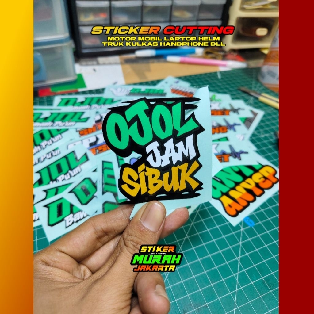 STIKER OJOL JAM SIBUK - STICKER CUTTING CUSTOM OJOL KURIR ONLINE