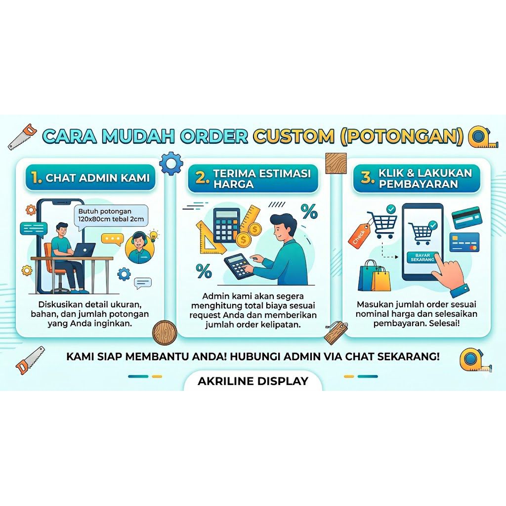 Jasa Potong Custom Akrilik / Laser Cutting Akrilik Presisi - [Akriline Display]