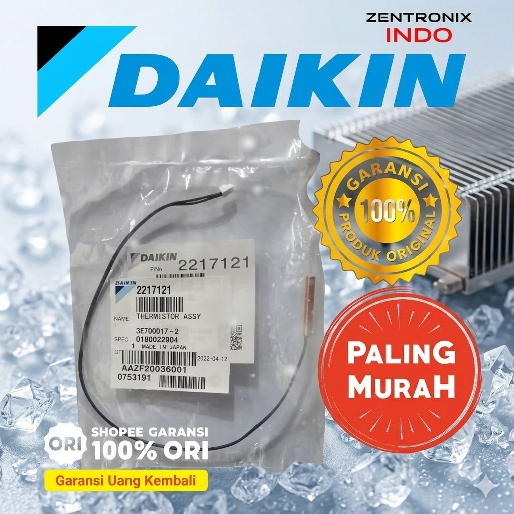 Thermistor AC DAIKIN FTC/FTKC/CTKC/FTKM/FTKQ Spare Part Original Sensor Suhu Daikin Thailand