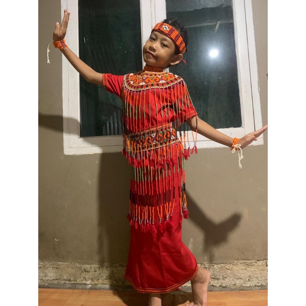 Sokkong Bayu & Baju Toraja Merah Polos(SEPAKET)