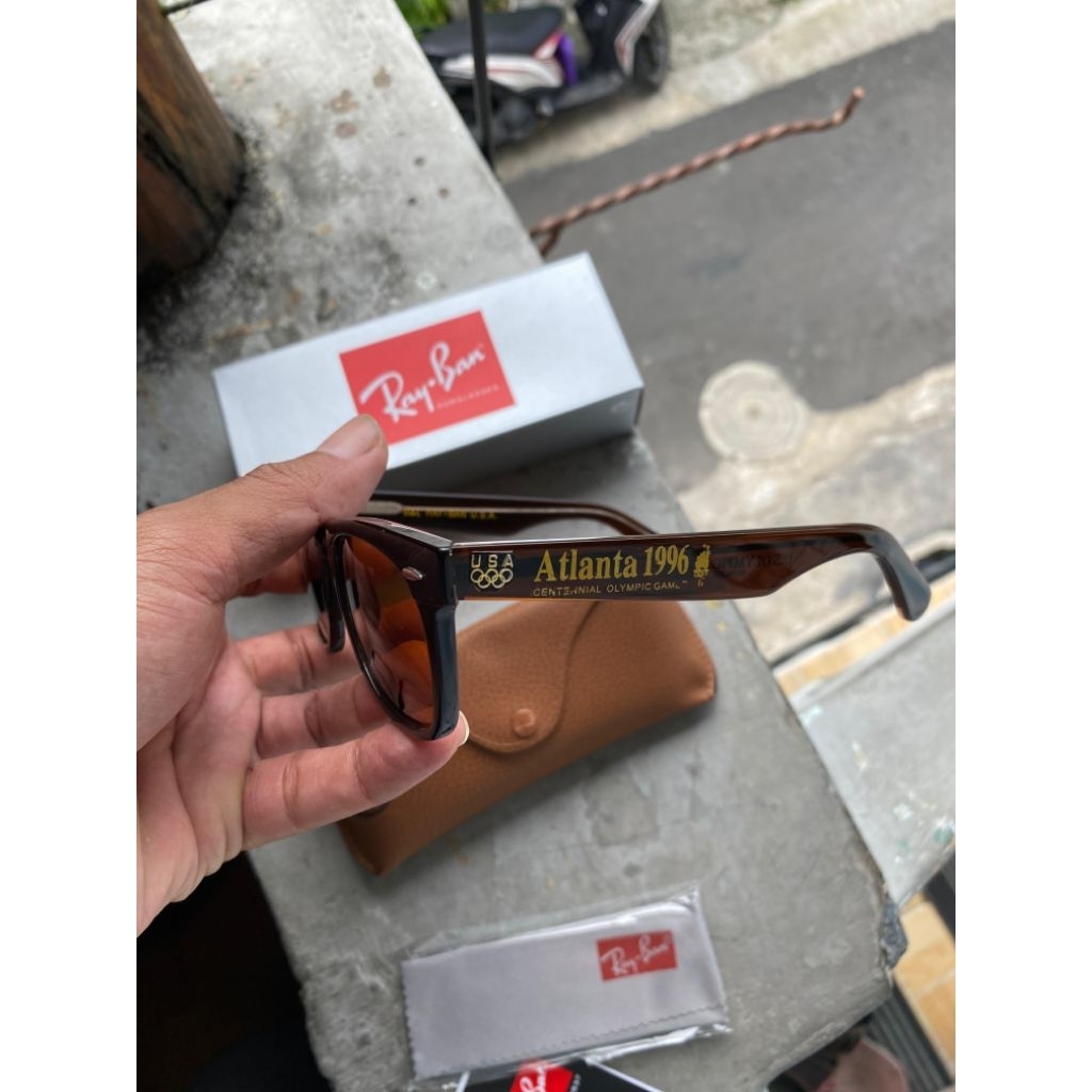 kacamata ray-ban wayfarer olympic series atlanta usa full brown