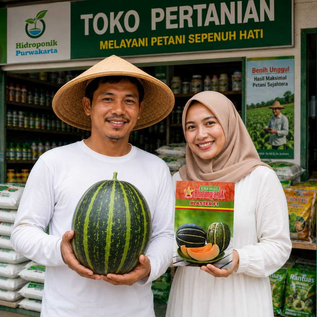Benih Cap Bintang Asia Blewah Hibrida Blaster F1 Daging Orange Isi 15 gram Benih