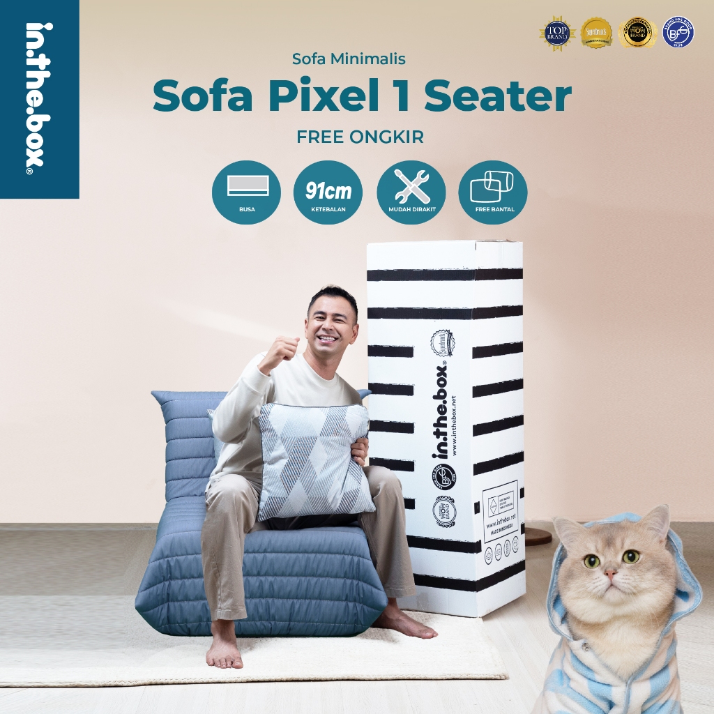 INTHEBOX Sofa Pixel 1 Seater | Free Bantal