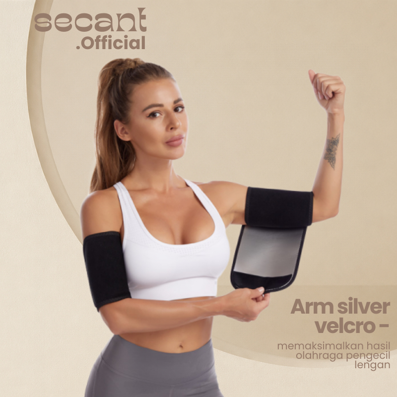 Korset Deker Tangan Pelangsing Pembakar Lemak Slimming ARM SILVER VELCRO Deker Lengan Sauna Pria Wan