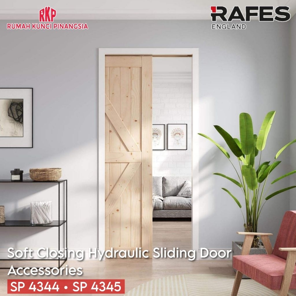 [PAKET] Soft Closing Sliding Hydraulic Rel Pintu Geser Hidrolik 80 kg RAFES SP 4344 / SP 4345