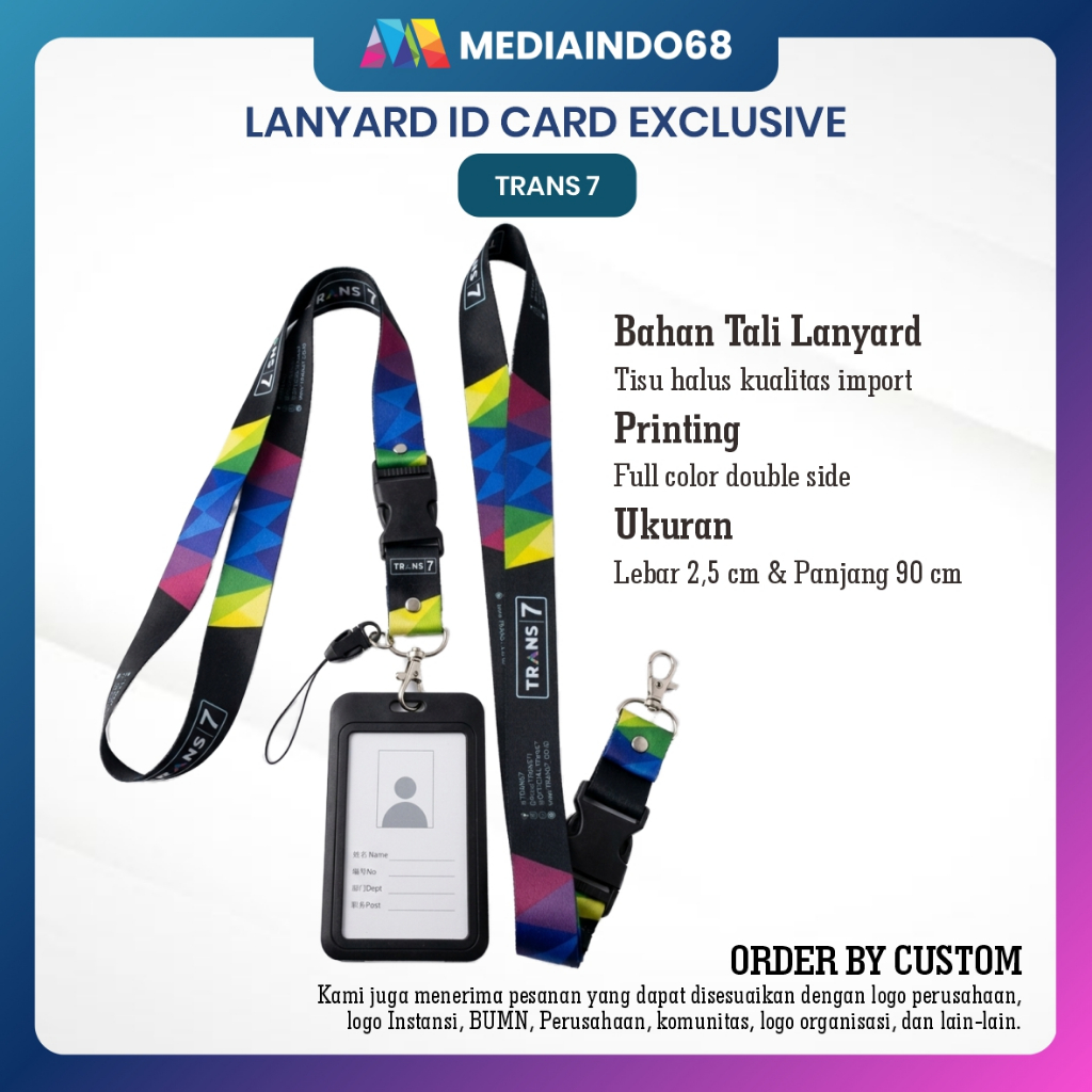 Trans7 Lanyard, Strap ID, HP/Flashdisk Printing Digital (Paket Lengkap Exclusive)