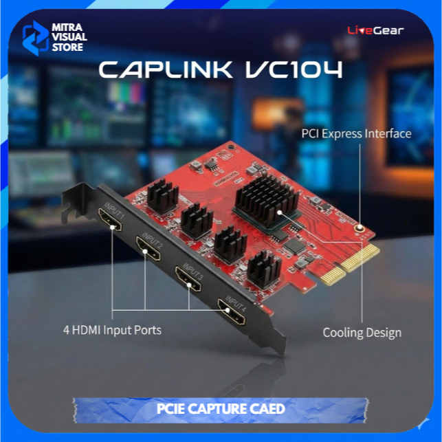 VMOX LiveGear Caplink VC104 4CH HDMI PCIE Capture Card