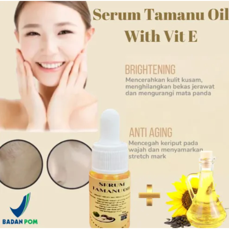 ESSENTIAL OIL TAMANU OIL ORIGINAL 10ML PENCERAH WAJAH GLOWING WAJAH PENGHILANG JERAWAT DAN HILANGKAN