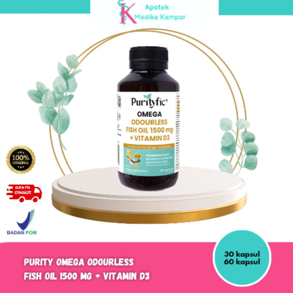 Purity Omega Odourless Fish Oil + D3 1000 IU