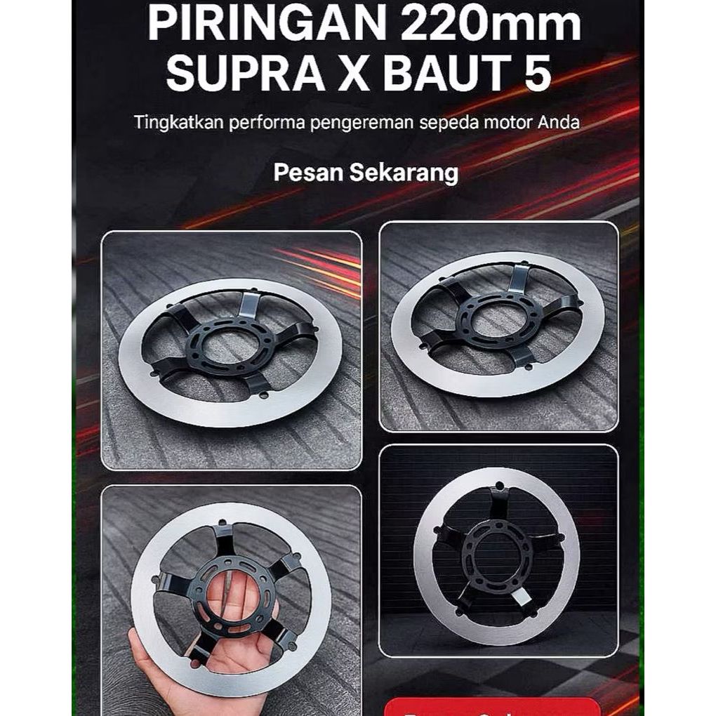 Disk piringan cakram depan buta supra x lubang 5 220mm aerox