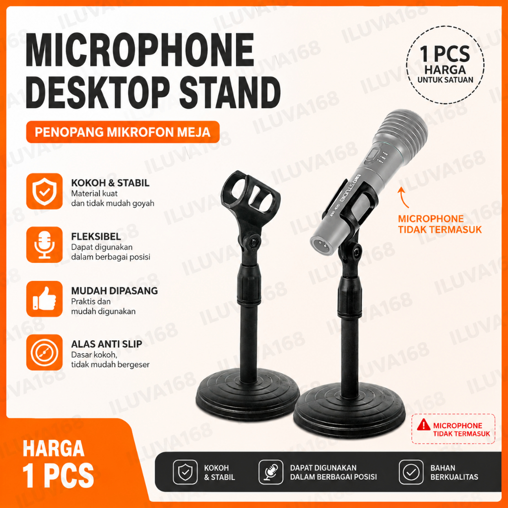 Stand Mikrofon Meja Mimbar Podcast Holder Tiang Penyangga Mic Desktop Microphone Adjustable