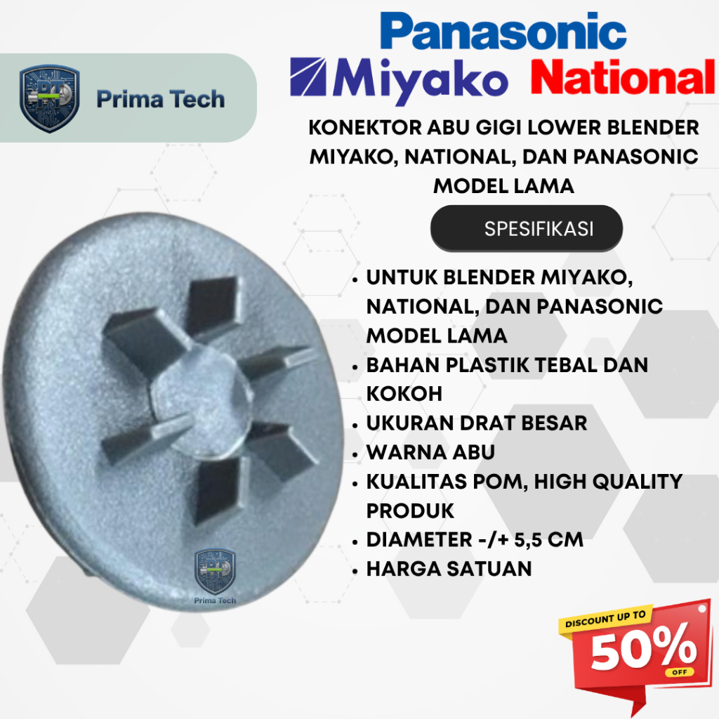 Konektor Abu Gigi Lower Blender Miyako, National, Dan Panasonic Model Lama