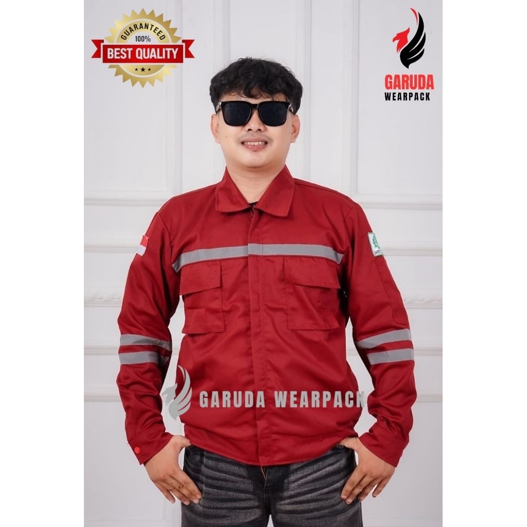 Atasan Wearpack kemeja resleting/Baju kerja Safety
