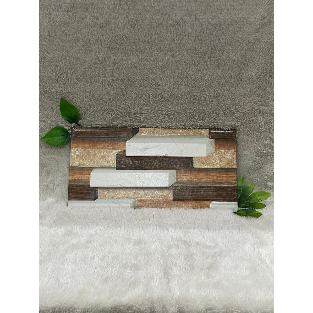 KERAMIK DINDING MODEL BATU ALAM 3D 40 X 40 CENTRO BROMO BROWN
