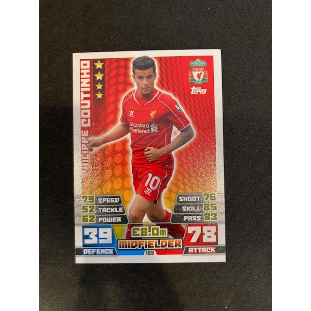 Kartu Koleksi Sepak Bola Soccer Topps Match Attax Liverpool 2014--2016 Seasons
