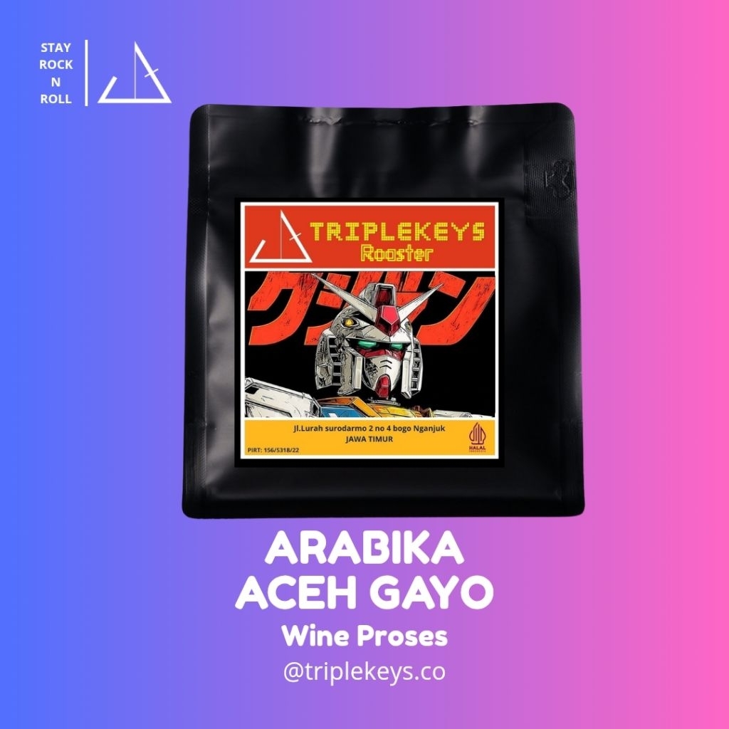 Arabika Aceh Gayo. Wine/anggur Proses 200gr