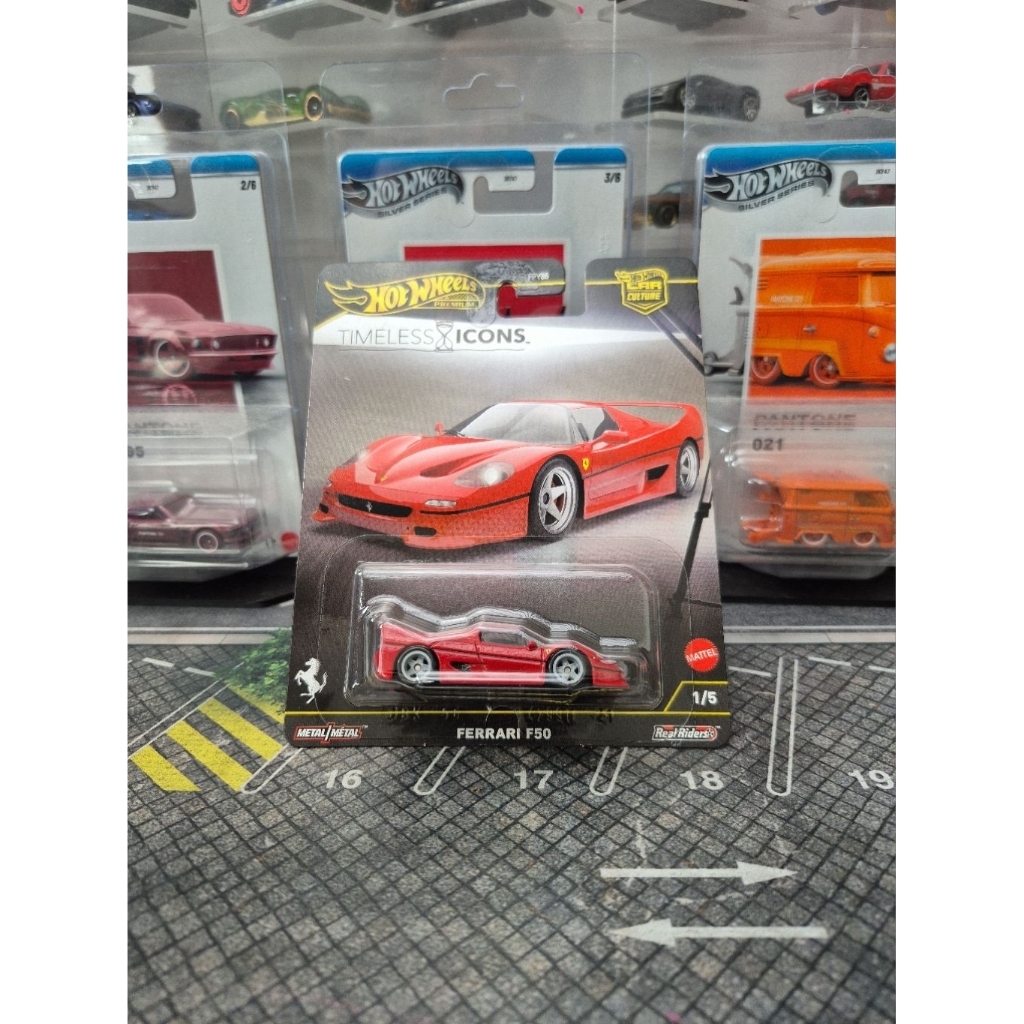 Hotwheels Hot Wheels Premium Car Culture Ferrari F50 Merah Timeless Icons Mainan Mobil Diecast 1/5 S
