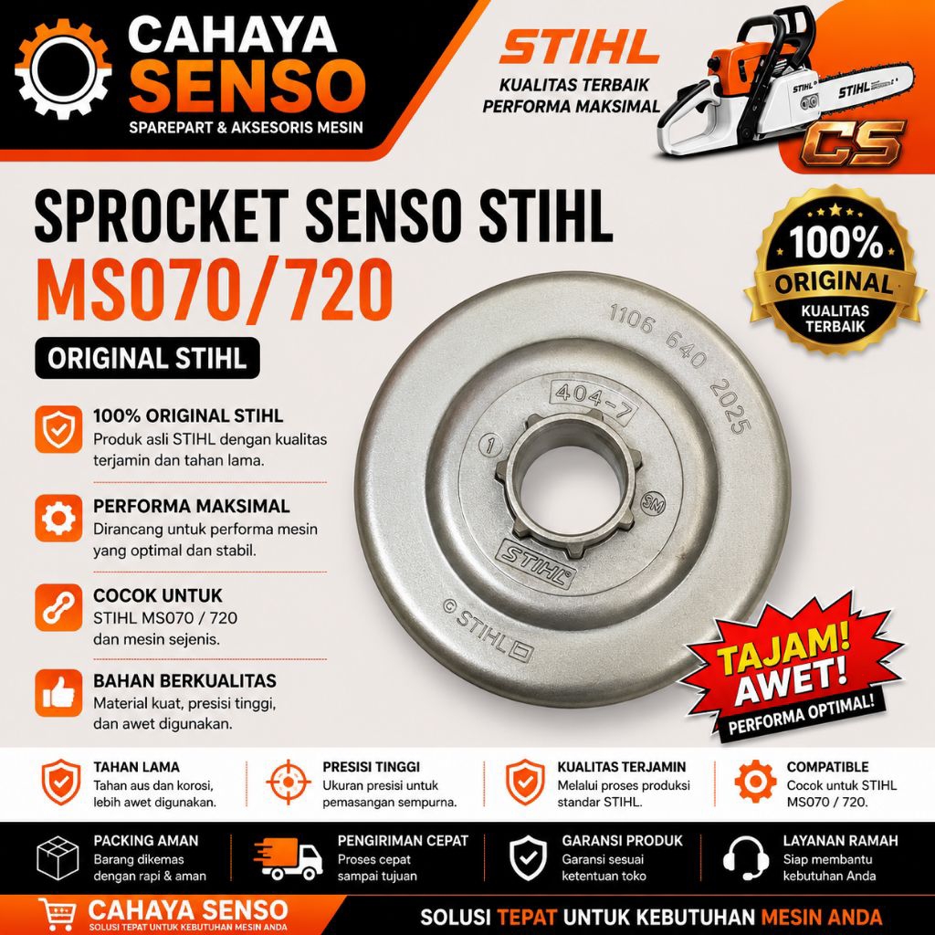 sprocket Senso stihl ms070/720 original stihl, senso gergaji kayu