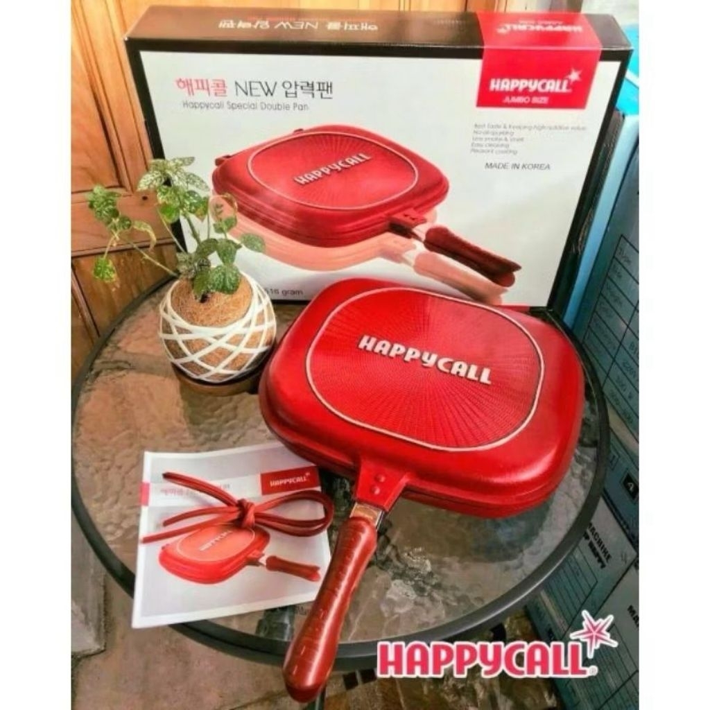 HAPPY CALL DOUBLE PAN 32cm - Happy Call Double Side Pan 2 Sisi Jumbo Grill 32cm - TEFLON TEBAL Viral