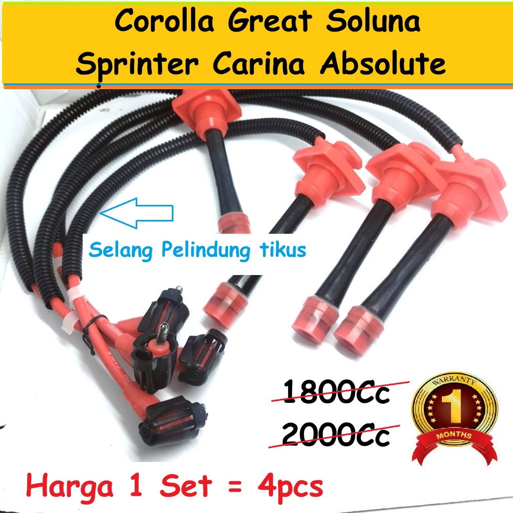 Kabel Toyota Corolla Great Soluna Corona AE100 AE101 AE110 AE111 Sprinter Carina 4A 5A Tali Busi Faj