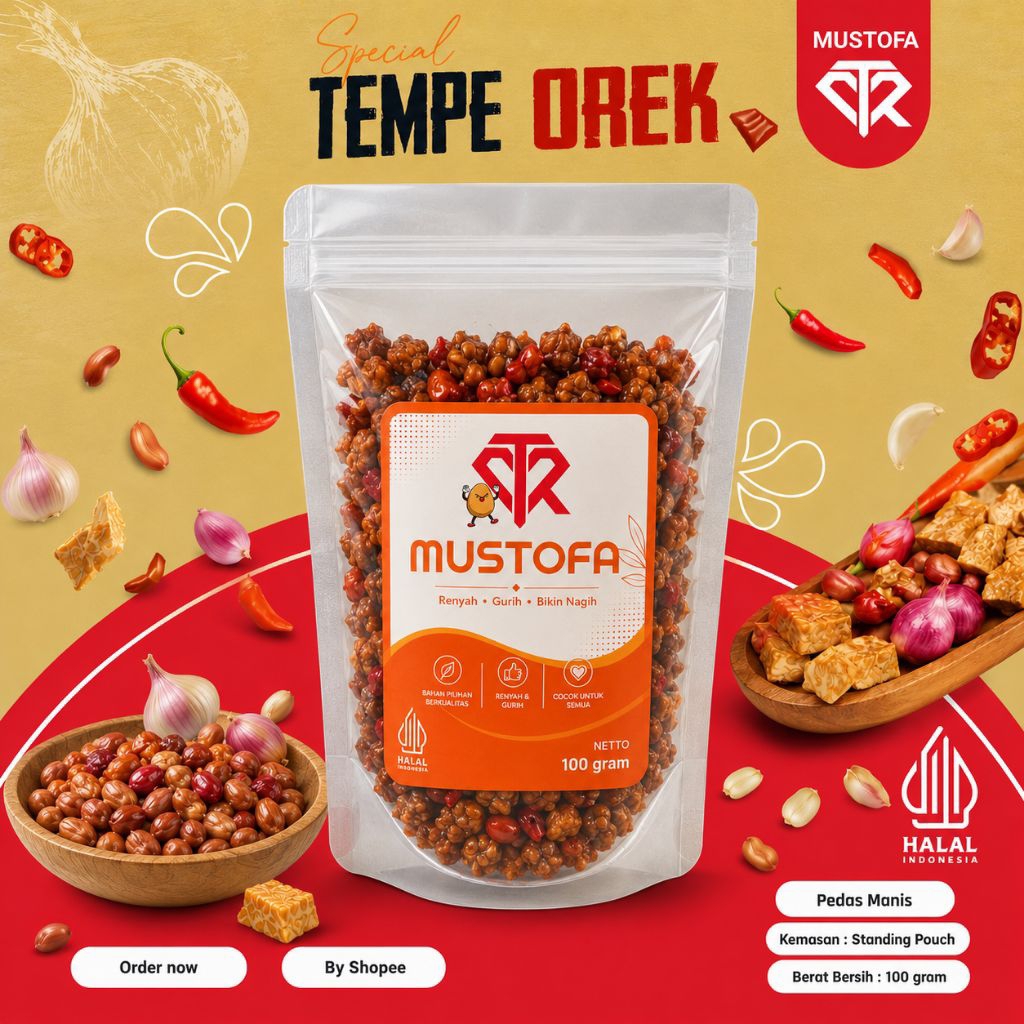 TEMPE OREK 100 GRAM,GARING KRIUK TAMPA BAHAN PENGAWET MAKAN