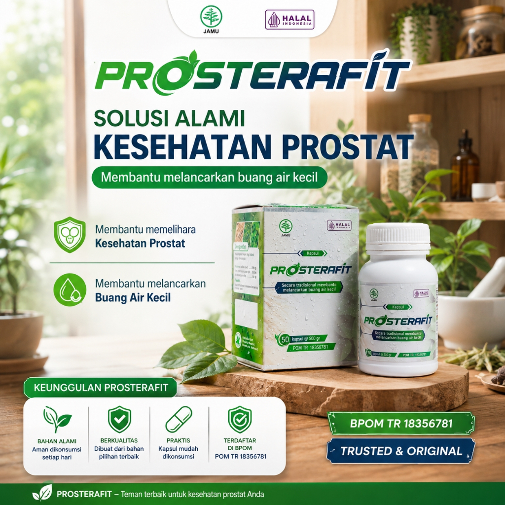 PROSTERAFIT – Obat Prostat | Pelancar Buang Air Kecil kencing tidak tuntas tersendat aliran lemah