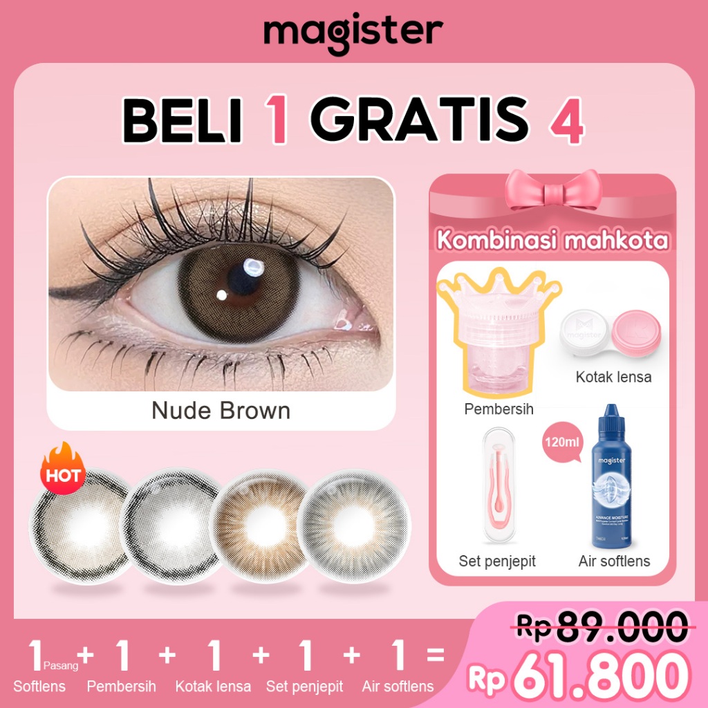 [BEST SELLER] MAGISTER LENSES Softlens Kombinasi yang hemat biaya nude Brown | Softlens Korea 14 mm 