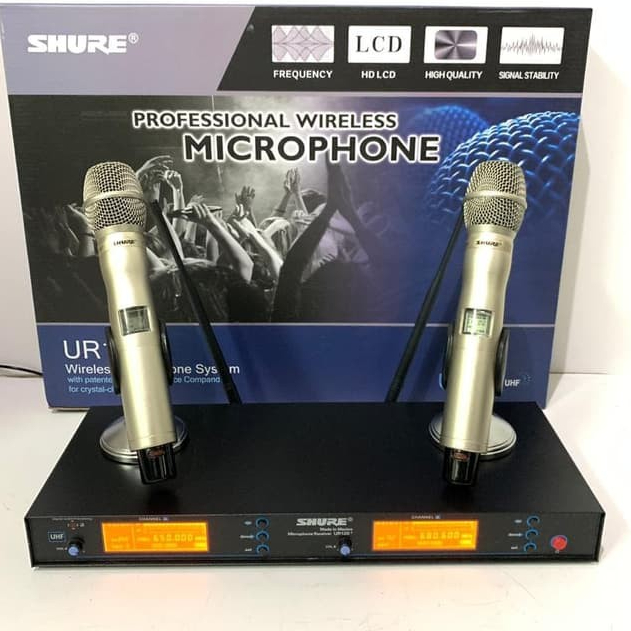 mic wireless shure ur 12d+ Mic wireless shure UR 12D  (2 pegang )