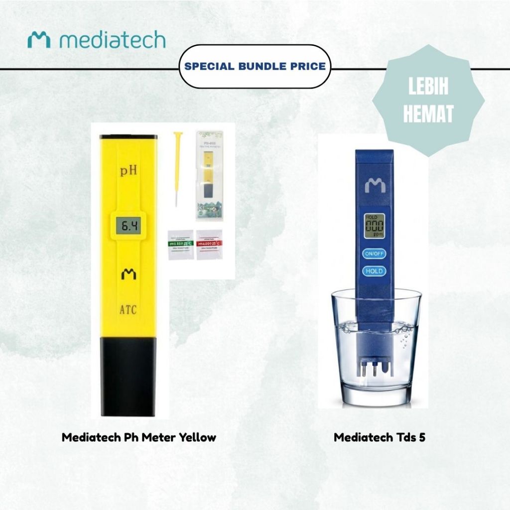 Paket Mediatech Digital PH Meter Dan TDS Meter Alat Ukur Pada Air