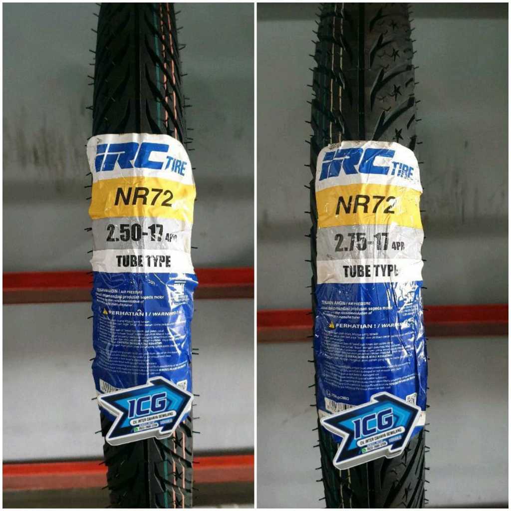 BAN LUAR IRC NR 72 TUBETYPE/BAN BIASA DEPAN BELAKANG UNTUK MOTOR BEBEK GRAND, SUPRA, JUPITER, REVO, 