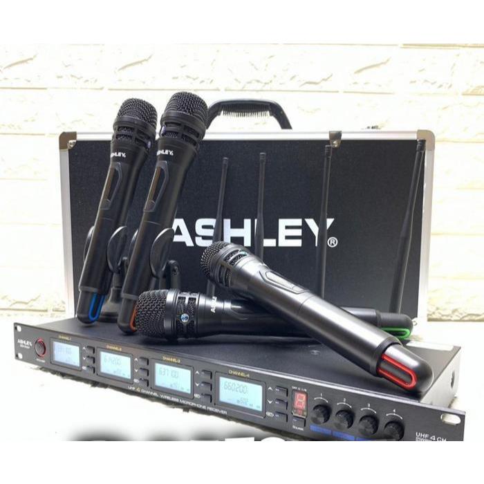 Mic Wireless Ashley MCfour / MC Four – Original – Garansi Resmi 4 Mic Pegang Handheld UHF Multi Chanel Bisa Ganti