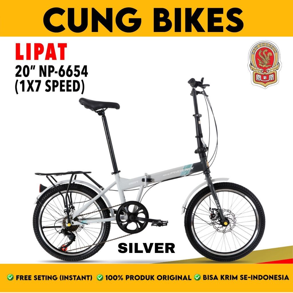 Sepeda Lipat 16 20 inch New Phoenix NP 6654 AX 7 Speed