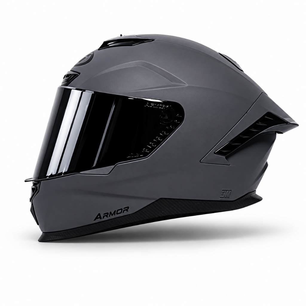 Helm Full Face JS SNI Original – Helm Motor Sport Pria Polos & Carbon Look Keren Anti Benturan ABS D