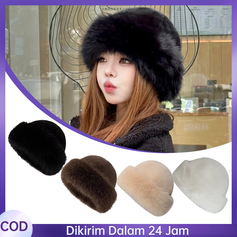 Topi Winter Wanita Mewah Topi Musim Dingin Wanita Penahan Angin Topi Dingin Wanita Musim Dingin
